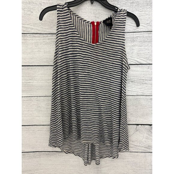 W5 Anthropolgie Striped Sleeveless Tunic Top With Red Zipper Detail Size S - Picture 1 of 3